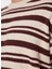 Erkek Kahve - Bej Bisiklet Yaka Loose Fit Çizgili Kazak M4WM-KZK-1622 4