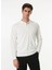 Ekru Erkek Polo Yaka Basic Sweatshirt F4WM-SWT 2709 2