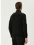 Siyah Erkek Dik Slim Fit Düz Sweatshirt 1092999 5
