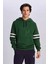 Yeşil Erkek Kapüşonlu Sweatshirt 1