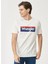 O Yaka Baskılı Kırık Beyaz Erkek T-Shirt W7H4D3737 1