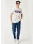 O Yaka Baskılı Kırık Beyaz Erkek T-Shirt W7H4D3737 2