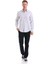 Gri Comfort Fit Çizgili Pamuklu Slim Yaka Uzun Kollu Spor Gömlek 2