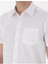 Beyaz Basic Regular Fit Kısa Kollu Cepli Gömlek 6