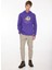 Mor Erkek Kapüşon Yaka Relaxed Fit Baskılı Sweatshirt D3WM-SWT41 1
