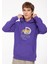 Mor Erkek Kapüşon Yaka Relaxed Fit Baskılı Sweatshirt D3WM-SWT41 2