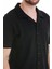 Siyah Regular Fit Düz Polo Yaka Tişört 4