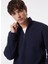 Lacivert Erkek Fermuarlı Basic Düz Sweatshirt MML4WM-SWT9517 2