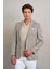 Bej Comfort Fit Desenli Mono Yaka Casual Ceket 4