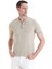 Bej Regular Fit Düz Polo Yaka Tişört 3