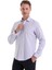 Lila Comfort Fit Çizgili Pamuklu Slim Yaka Uzun Kollu Spor Gömlek 3
