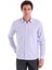 Lila Comfort Fit Çizgili Pamuklu Slim Yaka Uzun Kollu Casual Gömlek 1