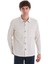 Bej Klasik Fit Çizgili Uzun Kollu Overshirt Gömlek 1