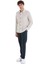 Bej Klasik Fit Çizgili Uzun Kollu Overshirt Gömlek 2