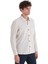 Bej Klasik Fit Çizgili Uzun Kollu Overshirt Gömlek 4