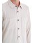 Bej Klasik Fit Çizgili Uzun Kollu Overshirt Gömlek 5