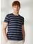 Bisiklet Yaka Mavi Erkek T-Shirt FM23S05TGBLUE 1