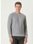 Gri Melanj Erkek Bisiklet Slim Fit Düz Sweatshirt 1093010 1