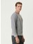 Gri Melanj Erkek Bisiklet Slim Fit Düz Sweatshirt 1093010 4
