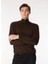 Kahve Erkek Fermuarlı Slim Fit Kazak WM63_ZMG9 5
