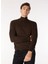 Kahve Erkek Fermuarlı Slim Fit Kazak WM63_ZMG9 6