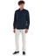 Lacivert Slim Fit 100% Pamuk Açık Italyan Yaka Uzun Kollu Saten Gömlek 2