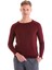 Bordo Regular Fit Bisiklet Yaka Triko Yün Kazak 1