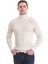 Bej Slim Fit Fitilli Balıkçı Yaka Yünlü Triko Kazak 1