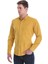 Hardal Slim Fit 100% Pamuklu Düğmeli Yaka Uzun Kollu Klasik Gömlek 4
