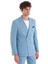 Mavi Slim Fit Çizgili Kruvaze Takım Elbise 5