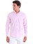 Pembe Comfort Fit Düz 100% Pamuk Düğmeli Yaka Uzun Kollu Casual Gömlek 3
