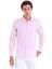 Pembe Comfort Fit Düz 100% Pamuk Düğmeli Yaka Uzun Kollu Casual Gömlek 4