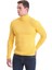 Sarı Slim Fit Fitilli Balıkçı Yaka Yünlü Triko Kazak 4