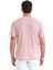 Pembe Regular Fit Jakarlı Bisiklet Yaka Keten Tişört 5