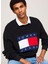 Bisiklet Yaka Regular Fit Baskılı Siyah Erkek Kazak DM0DM19186BDS Reg Dna Flag Sweater 3