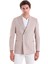 Kahverengi Slim Fit Düz Sivri Yaka Kruvaze Klasik Ceket 1