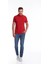 Kırmızı Regular Fit Düz 100% Pamuklu Polo Yaka Tişört 4