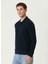 Lacivert Erkek Düğmeli Slim Fit Düz Sweatshirt 1092426 4