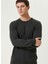 Antrasit Erkek Bisiklet Slim Fit Düz Kazak 1091812 2