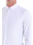 Beyaz Comfort Fit Düz Düğmeli Yaka Uzun Kollu Casual Oxford Gömlek 5