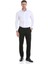 Beyaz Slim Fit Düz 100% Pamuklu Slim Yaka Uzun Kollu Casual Saten Gömlek 2