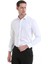 Beyaz Slim Fit Düz 100% Pamuklu Slim Yaka Uzun Kollu Casual Saten Gömlek 4