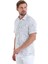 Lacivert Comfort Fit Baskılı 100% Pamuk Slim Yaka Kısa Kollu Gömlek 3