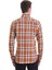 Turuncu Slim Fit Kareli 100% Pamuklu Düğmeli Yaka Uzun Kollu Casual Gömlek 6