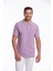 Lila Regular Fit Düz 100% Pamuklu Polo Yaka Tişört 1