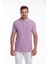 Lila Regular Fit Düz 100% Pamuklu Polo Yaka Tişört 2