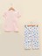 Bisiklet Yaka Baskılı Kısa Kollu Kız Çocuk Pijama Takımı (S2) 2