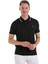 Siyah Regular Fit Düz 100% Pamuklu Polo Yaka Tişört 1