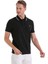 Siyah Regular Fit Düz 100% Pamuklu Polo Yaka Tişört 6