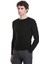 Siyah Slim Fit Fitilli Bisiklet Yaka Yünlü Triko Kazak 4